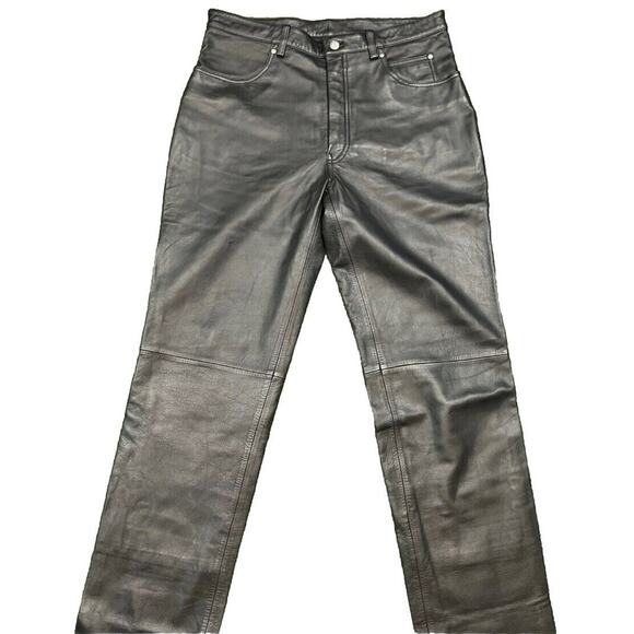 Leather Pants Harley Davidson Women’s Size 34 / 6 Black 5 Pocket 03402 - Picture 1 of 9